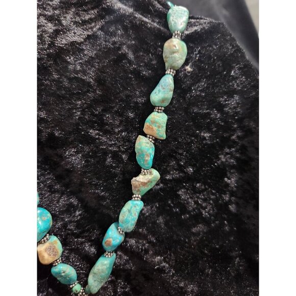 EUC Natural Turquoise Nugget Necklace with Agate Slice Pendant – Southwestern Bo - Picture 2 of 10